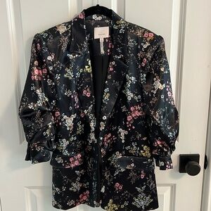 Cinq A Sept Kylie blazer silk floral pattern
